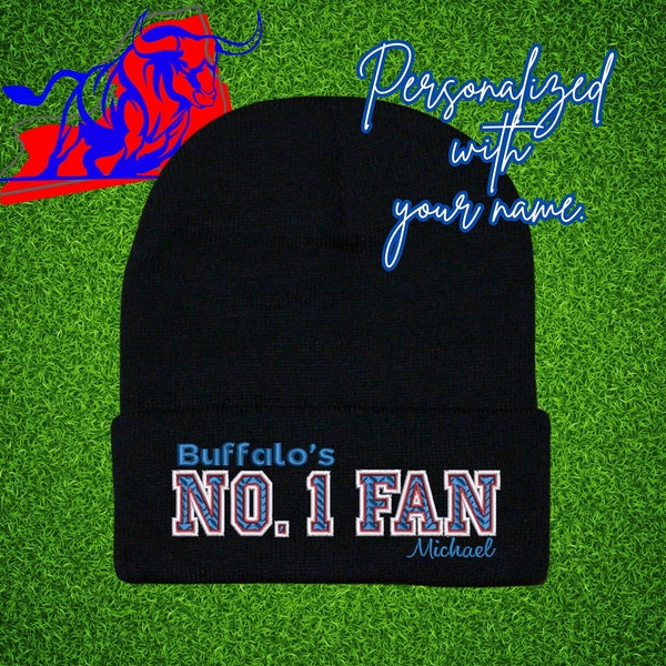 Personalized Buffalo Embossed Style Premium Beanie w/ Your Name!