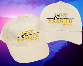 Just Married Mr. And Mrs. Hats, Unstructured Dad Hat, Just Married Caps, Honeymoon Hats, Embroidered Hat, Headgear, Headwear, Head Covering