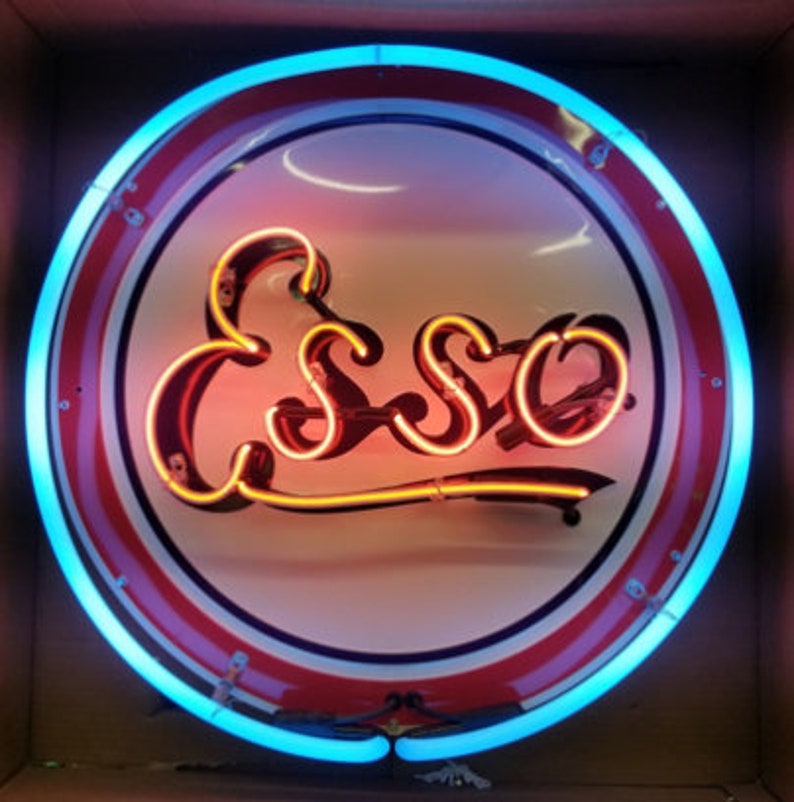 Esso Neon Sign Gas Station Signs / Neons / Mobil / Gas Pump Etsy