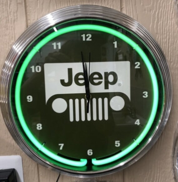 Jeep Neon Clock Jeeps / Neons / Signs / Chrysler Ad / Car & Etsy