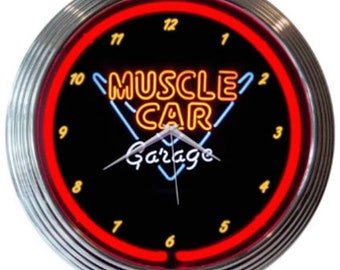 Neonetics 8HOTRD Hot Rod Garage Neon Clock 15/" Diameter