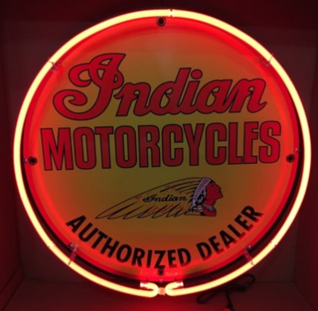 Indian Motorcycle Neon Sign Bike Signs / Neons / Garage - Etsy