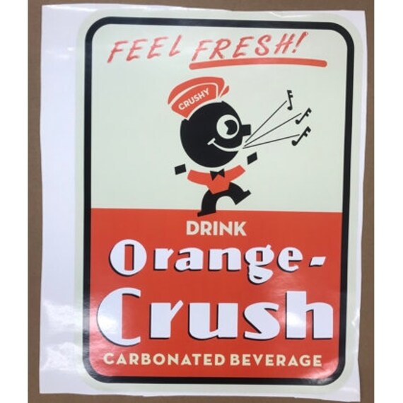 Orange Crush Decals Orange Crush Stickers Soda Pop Machine Etsy