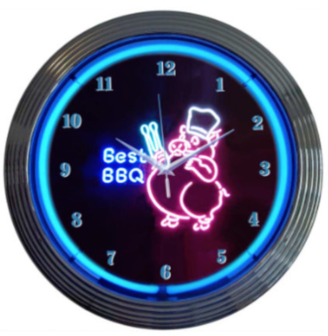 Best BBQ Neon Clock Restaurant Clock / Diner Light / Pig Etsy