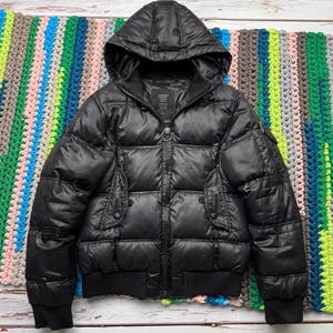 Vintage Cropped Down Puffer Jacket Women&#39;s Size L