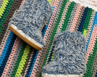 Vintage snöstövlar i fuskpäls, damstorlek 35-37