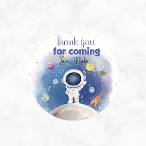 Space Stickers, Space Birthday Party, Space Party Stickers, Personalized Birthday Party Favor Thank You Stickers