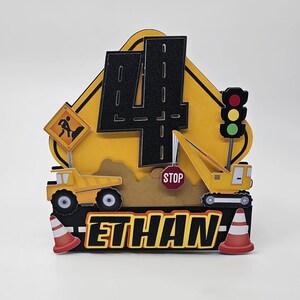 Construction Trucks Cake Topper, Construction Party, Trucks Cake Topper