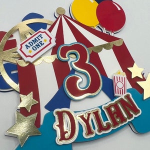 Circus cake topper, Carnival Cake Topper