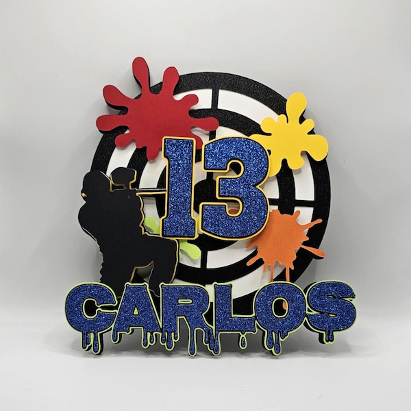 Paintball Cake Topper, Paintball Birthday Party, Paintball Party.