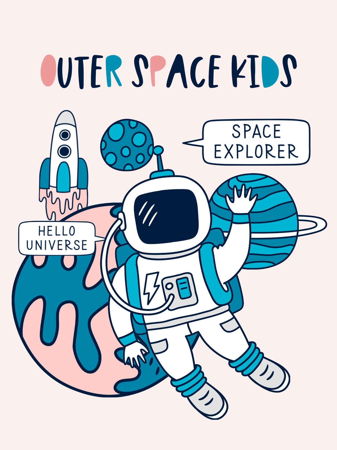 Set of 3 Astronaut Printable Outer Space Kids Poster - Etsy