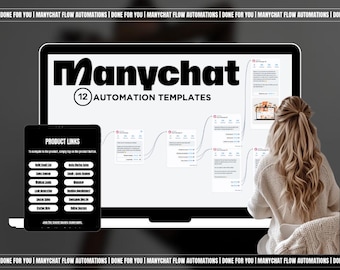 12 Manychat Automation Flows: PLR & MRR Templates (Digital Download)