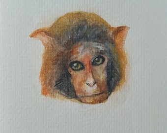 monkey watercolor painting/painting /wallart/home decoration//interior design/artwall /art deco/animal paintings/monkey painting/artwork/art