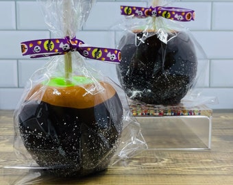 The Chocolate Sea Salt Caramel Apple (Faux caramel apple, faux sprinkles, halloween home decor, halloween fall decor, halloween tiered tray)