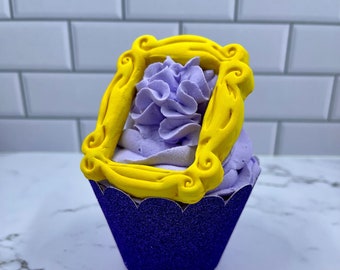 The One With the Purple Door Cupcake (faux whipped cupcake, faux cupcake, tiered tray decor, party decor, fake cupcakes, fake sprinkles)