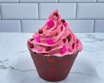 The SWAK Cupcake (Faux whipped cupcake, valentine's tiered tray decor, faux whipped topper, faux sprinkles)
