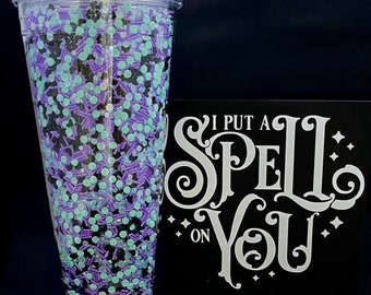 The Foolish Mortals Tumbler (halloween tumbler, sprinkles tumbler, snow globe tumbler, fall sprinkles tumbler, halloween snow globe tumbler)
