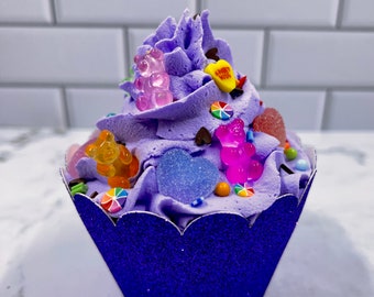 The CANDY Heart Cupcake (Faux whipped cupcake, valentine's tiered tray decor, faux whipped topper, faux sprinkles)