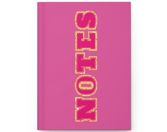 The Pink Letter Patches Notebook (Pink letter patches, pink notebook, pink journal, pink office decor, pink school supplies)