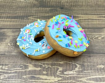 The Spring Mini Donut (Faux donut, fake whipped topper, fake sprinkles, tiered tray decor, spring tiered tray decor)