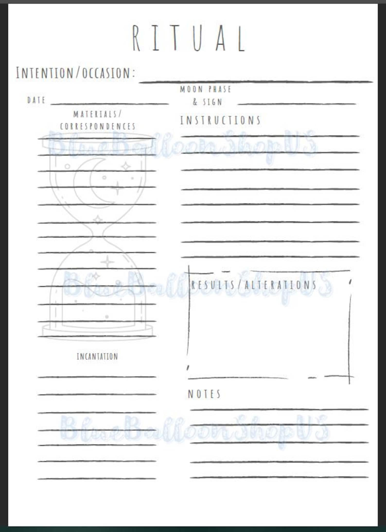 Printable Spirituality Worksheet Bundle for Grimoire or Book - Etsy
