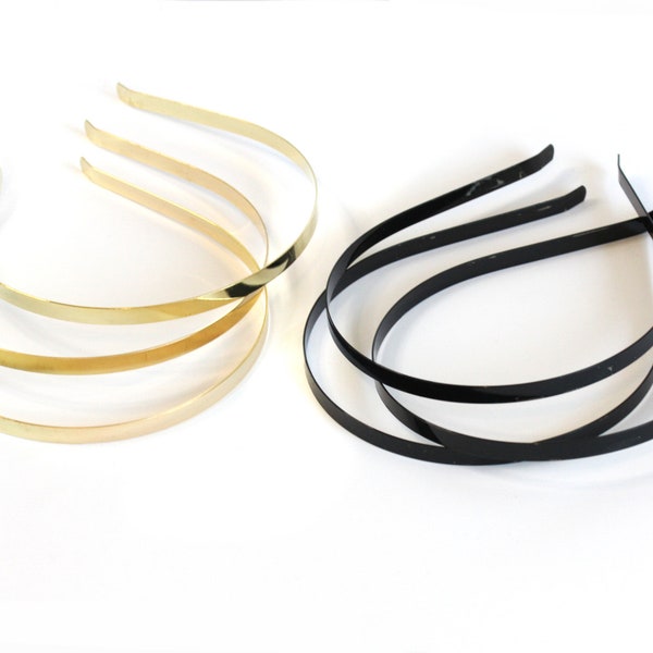 Plain Metal Hair Band 3mm 5mm 7mm Silver Gold Black Base Wedding Design Millinery Crafts Design