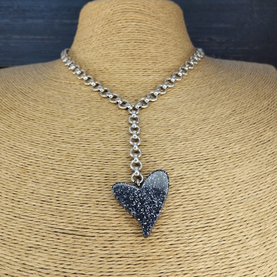 Vintage Babylone Paris necklace. Silver tone chai… - image 2