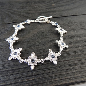 Vintage silver tone rhinestone bracelet