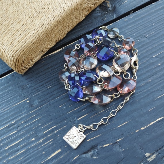 Vintage Anne Klein necklace with three tone plast… - image 4