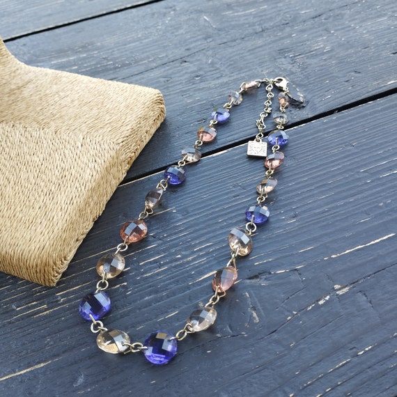 Vintage Anne Klein necklace with three tone plast… - image 8