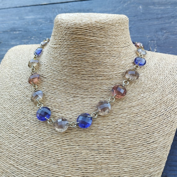 Vintage Anne Klein necklace with three tone plast… - image 5