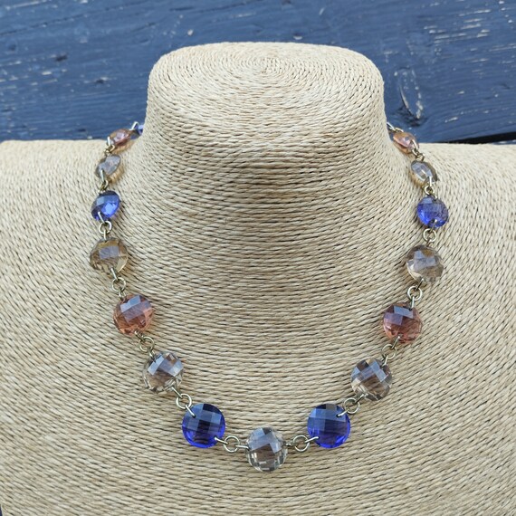 Vintage Anne Klein necklace with three tone plast… - image 3