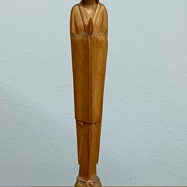 Mary wood sculpture