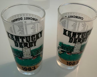 Drinking Glasses-Kentucky Derby Drinking Glasses-1983