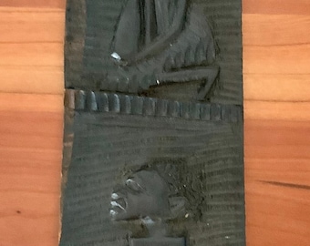 African Wood Hand Carved Plaque