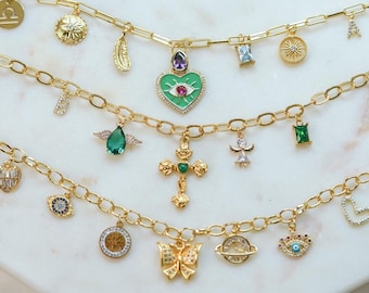 Custom Charm Necklace, Choose Your Own Charms, Personalized Jewelry Gift, Unique Customizable Necklace, Design Your Own Custom Necklace