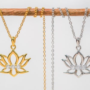 Lotus Flower Necklace, Sterling Silver Necklace, Flower Necklace, Lotus Necklace, Lotus Flower Pendant, Pendant Necklace, Lotus Pendant
