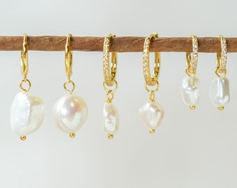 Sterling Silver Pearl Earrings, Handmade Freshwater Pearl Earrings, Pearl Drop Earrings, Baroque Pearl Earrings, Pearl Jewelry, Gift For Her