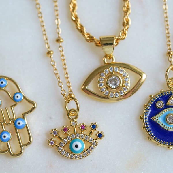 Evil Eye Necklace, Evil Eye Charm, Evil Eye Pendant, Gold Filled Evil Eye Necklace, Dainty Evil Eye Necklace, Evil Eye Jewelry, Christmas