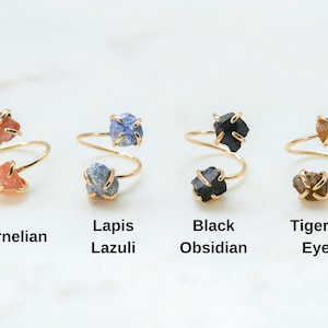 Obsidian Ring, Gemstone Ring, Lapis Lazuli Ring, Tigers Eye Ring, Gold Ring, Natural Stone Ring, Gemstone Statement Ring, Gifts For Her