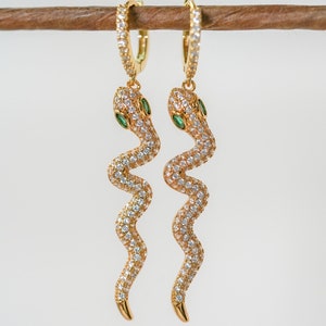 Snake Earrings, Dangle And Drop Earrings, Ear Climber, Snake Earrings Dangle, Statement Earrings, Handmade Earrings, Ear Crawler Earrings