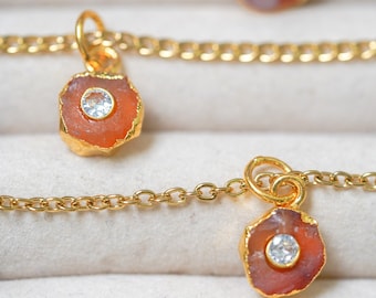 Raw Carnelian Necklace, Carnelian Pendant, Crystal Necklace, Handmade Jewelry, Raw Gemstone, Carnelian Necklace for Men, Christmas Gifts