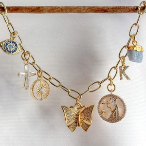 Build Your Own Custom Charm Necklace, Custom Charm Necklace, Multi Charm Necklace, Chunky Necklace, Customized Necklace, Pick Your Charms