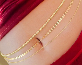 Belly Chain, Body Jewelry, Waist Beads, Summer Jewelry, Body Chain, Gifts For Her, Minimalist Gold Chain, Adjustable Waist Chain for Beach