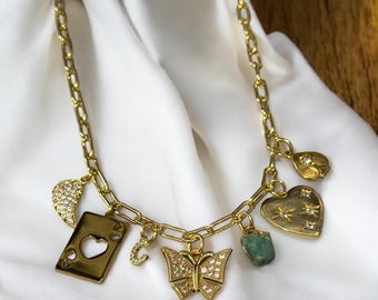 Custom Charm Necklace, Choose Your Own Charms, Personalized Jewelry Gift, Unique Customizable Necklace, Design Your Own Custom Necklace