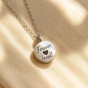 Personalized Ash Necklace for Ashes Memorial Cremation Jewelry, Urn Pendant Keepsake, Custom Loss of Loved One Christmas Gift for Her or Him