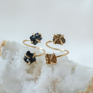 Carnelian Ring, Red Carnelian Ring, Crystal Lapiz Lazuli Ring, Gold Adjustable Ring, Black Obsidian Ring, Tigers Eye Ring, Gifts for Her image 4