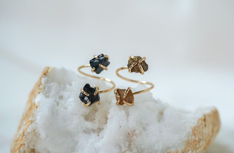 Carnelian Ring, Red Carnelian Ring, Crystal Lapiz Lazuli Ring, Gold Adjustable Ring, Black Obsidian Ring, Tigers Eye Ring, Gifts for Her image 4