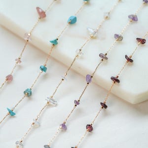 Gemstone Glasses Chain with Amethyst, Rose Quartz, Turquoise, Garnet, and Clear Quartz Stones - Elegant Eyeglass Chain Accessories for Women