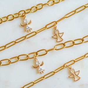 Angel Bracelet, Angel Necklace, Angel Bracelet for Grief, Gold Chain, Minimalist Gifts For Her, Sympathy Gift, Personalized Bridesmaid Gifts